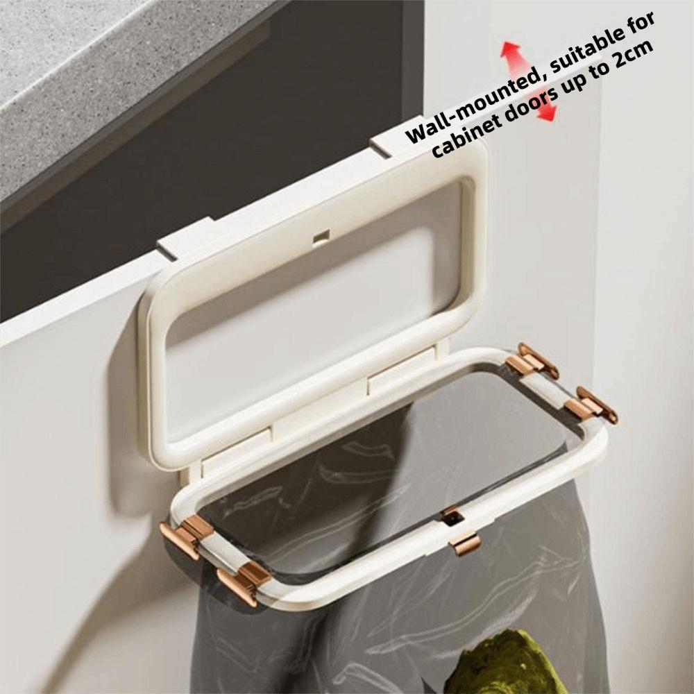 Plastic Folding Trash Bag Holder No-Drill Plastic Bag Holder Waste Bag Rack  for Kitchen