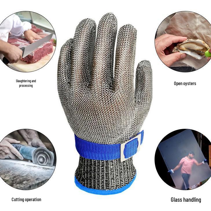 Level 9 Anti-Cut Metal Gloves: 316 Stainless Steel for Butchery and Fish Processing