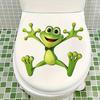 Cute Smiling Frog Waterproof Removable Toilet Tank Sticker Home Bathroom Decor