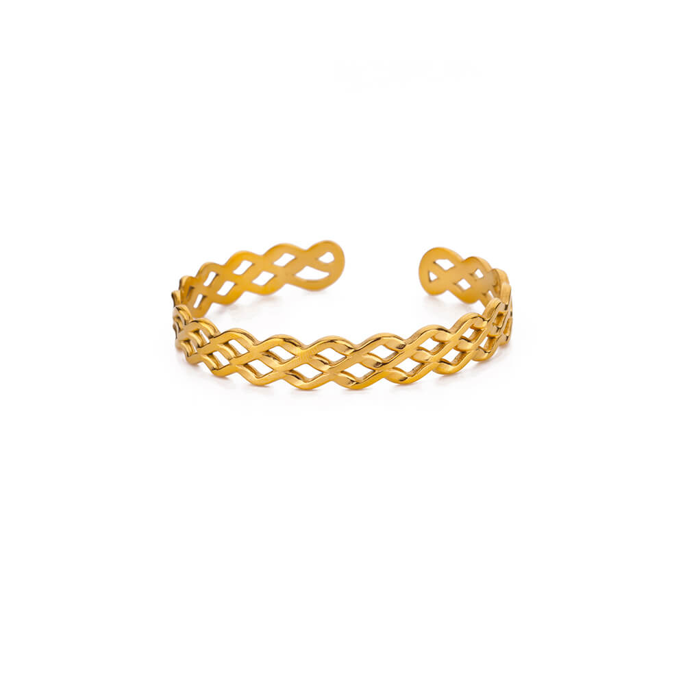 Bowknot Bangle Bracelet for Women Gold Color Stainless Steel Geometric Cuff Bangles Fashion Party Aesthetic Jewelry Gift