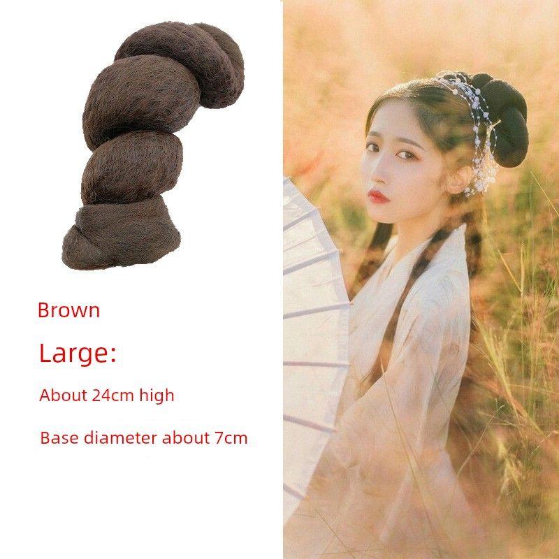 Costume Hair Pack Hair Bag Spirit Snake Bun Combination Chinese Ancient Style Tang Costume Han Costume Cos Little Wild Style Jacket and Dress Wig