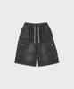 Peulojegteusseuli Signature Cargo Bermuda Pants [Black Denim]_Hb2116