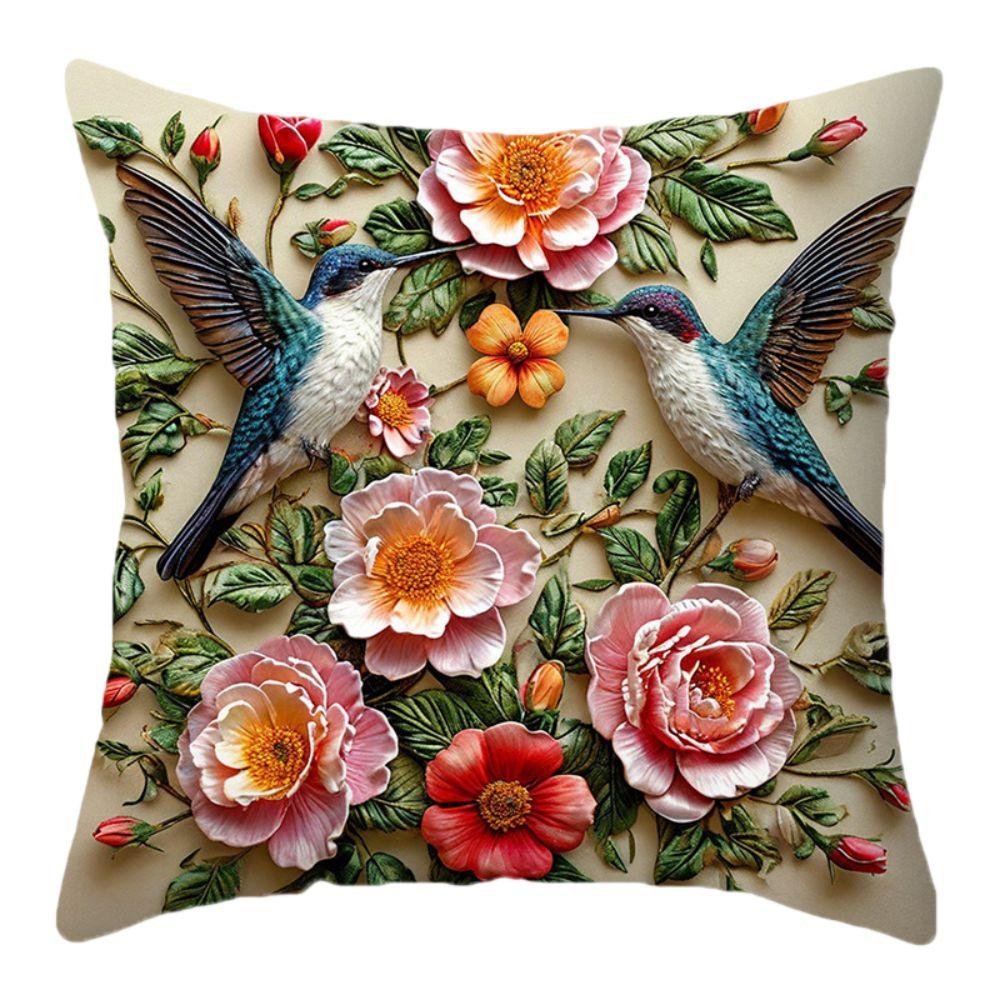 2D Floral Flowers Patters Pillowcase Rose Pattern 45X45Cm Sofa Cushion Cover Butterfly Sunflower Pillow Cloth Cover Sofa Decor