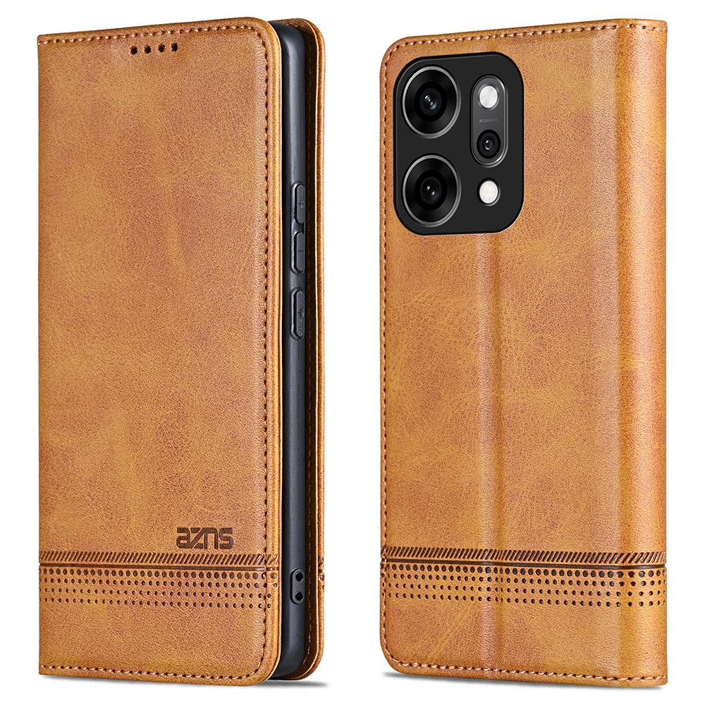 AZNS Pentru Oppo Reno14 5G (Global) Husă Portofel din Piele PU cu Textură de Piele de Vacă