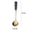 Stainless Steel Dessert Spoon Ceramic Long Handle Icecream Spoon Teaspoon Gold Coffee Cake Fruit Milk Spoon Kitchen Tableware