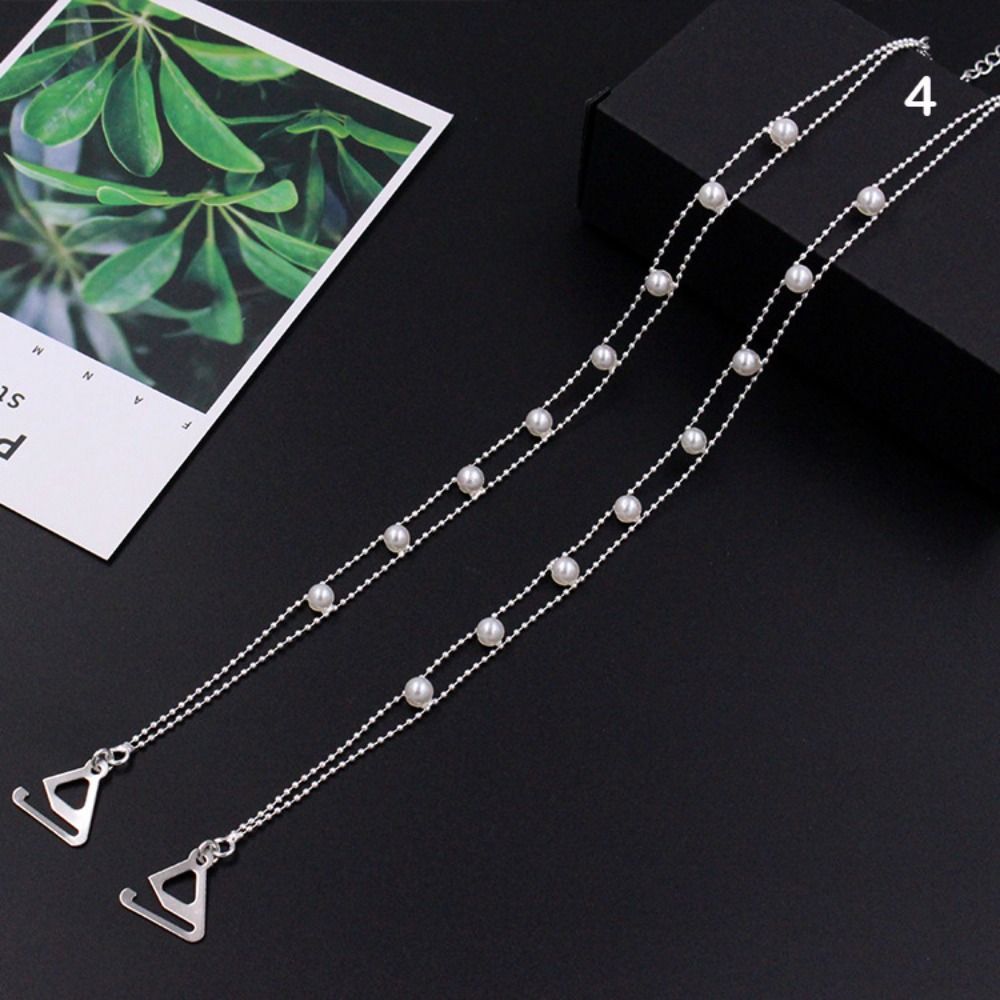 Fashion Metal Bras Straps Aniti-slip Pearl Shoulder Straps Adjustable Rhinestone Underwear Strap
