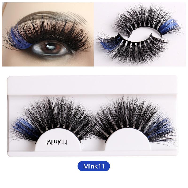8D Colored Mink Hair False Eyelashes Natural Docile Thick Eyelashes