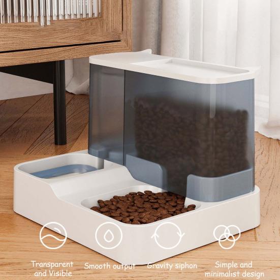 Automatic Cat Feeder And Water Dispenser 2-in-1 Detachable Food Feeder And Water Fountain for Indoor Small Dogs Cats