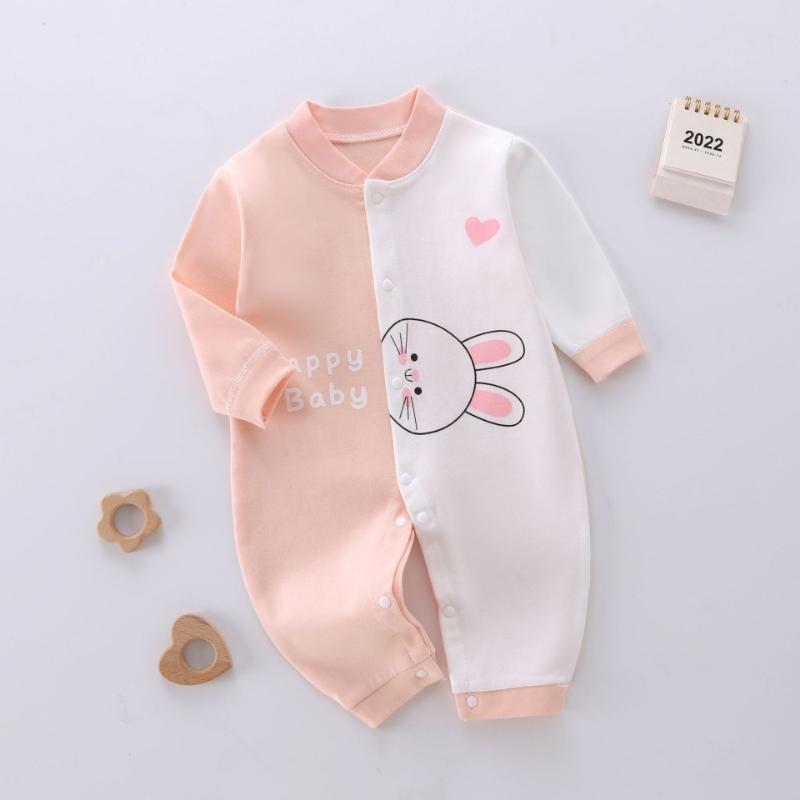 Kjemmet bomull babybody langermet spedbarns jumpsuit dyre-romper unisex termisk undertøy trykknapplukking myk nyfødt onesie vinter varmt antrekk