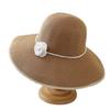 New French Elegant Flower Pearl Bucket Hat Women's Summer Fashion Show Face Small Shade Straw Hat Temperament Sun Hat
