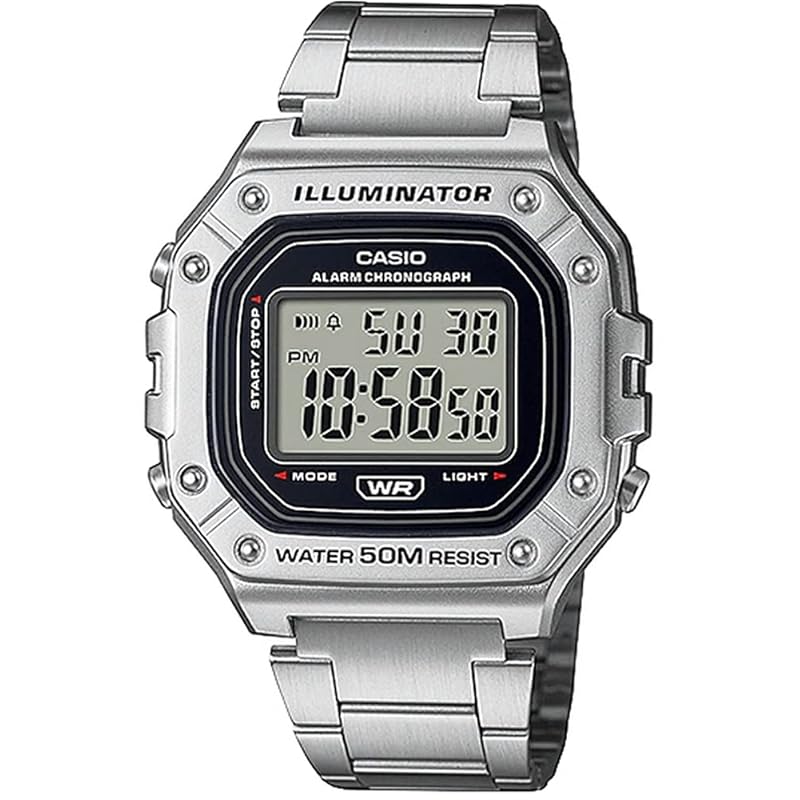 

[Casio] CASIO standard digital watch W-218HD-1AV men s cheap casio Chipkashi metal band silver [product]