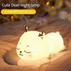 Cute Elk Night Light for Kids Nursery Soft Silicone Baby Nightlight USB Rechargeable 7 Color Touch Lamp Children Room Decor Gift
