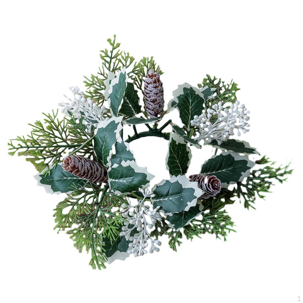Artificial Candles Wreaths, Candle Garland Rings, Flower Pillar Rings
