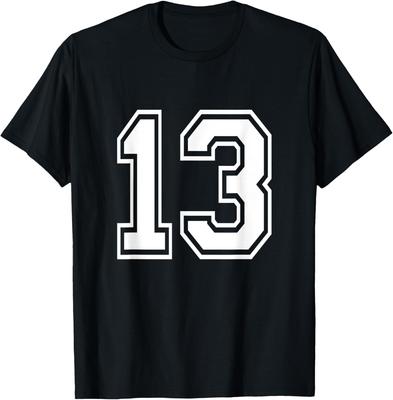 No. 13 School Team Uniform Birthday T-shirt Comfortable Breathable Unisex Top Oversized Short-sleeved Crew Neck Harajuku Top