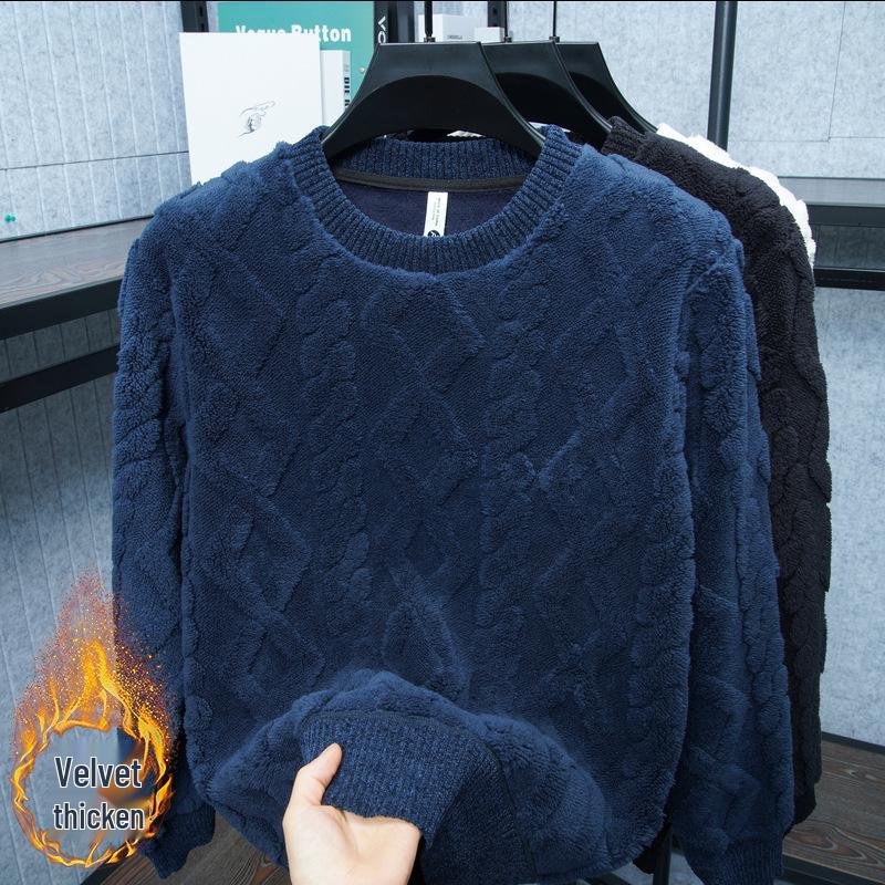 Men s Chunky Knit Round Neck Sweater - Autumn/Winter Fashion XL