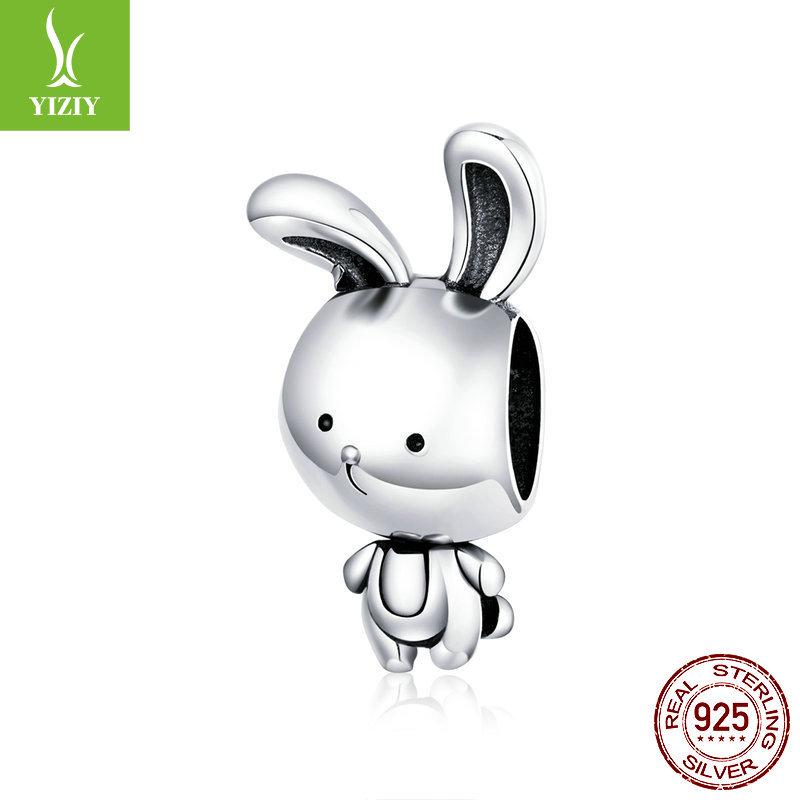 

Yinziyun Cute Little Rabbit Sterling Silver Beads for DIY Bracelet (SCC1517) Silver