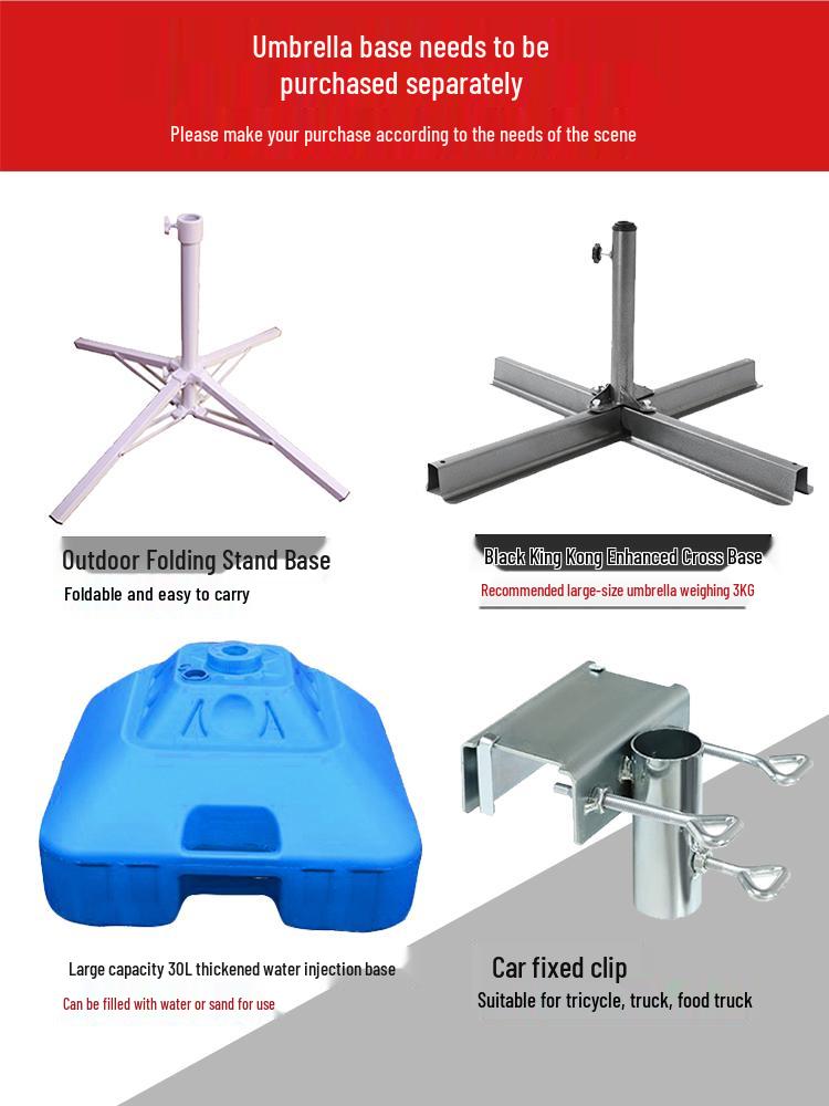 Foldable Outdoor Commercial Sunshade Umbrella with Tilt and Awning