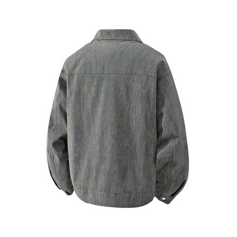 New Arrival Men's Plus Size Corduroy Jacket: XL Loose Fit, Trendy Lapel Shirt Style