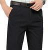 Dad's Pants Men's High Waist Cotton Double Pleated Loose Fit Pants for Spring & Autumn