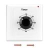 Mechanical 60 Min Timer Switch AC 220V 15A - White Wall Mount Countdown Timer