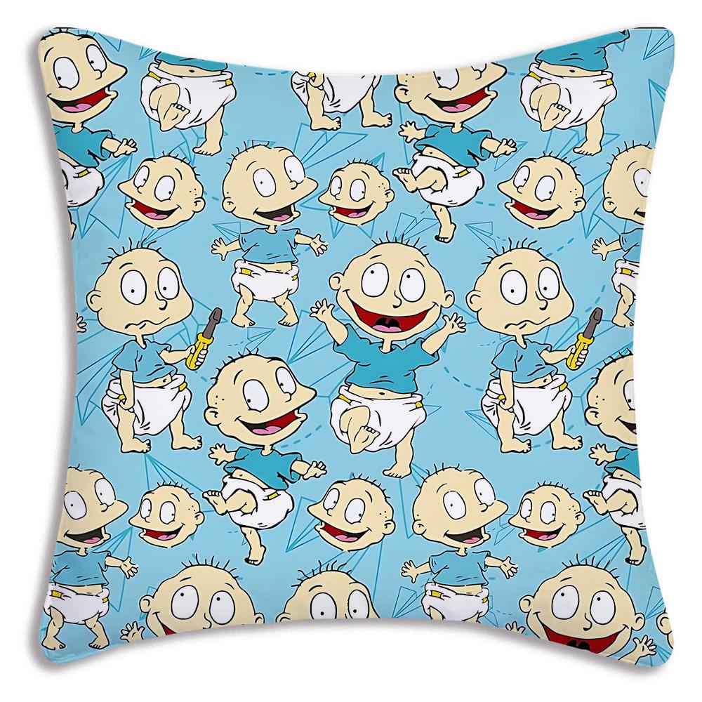 Anime Funny R-Rugrats Pillow Covers Cartoon Sofa Decorative Home Double-Sided Printing Short Plush Cute Cushion Cover