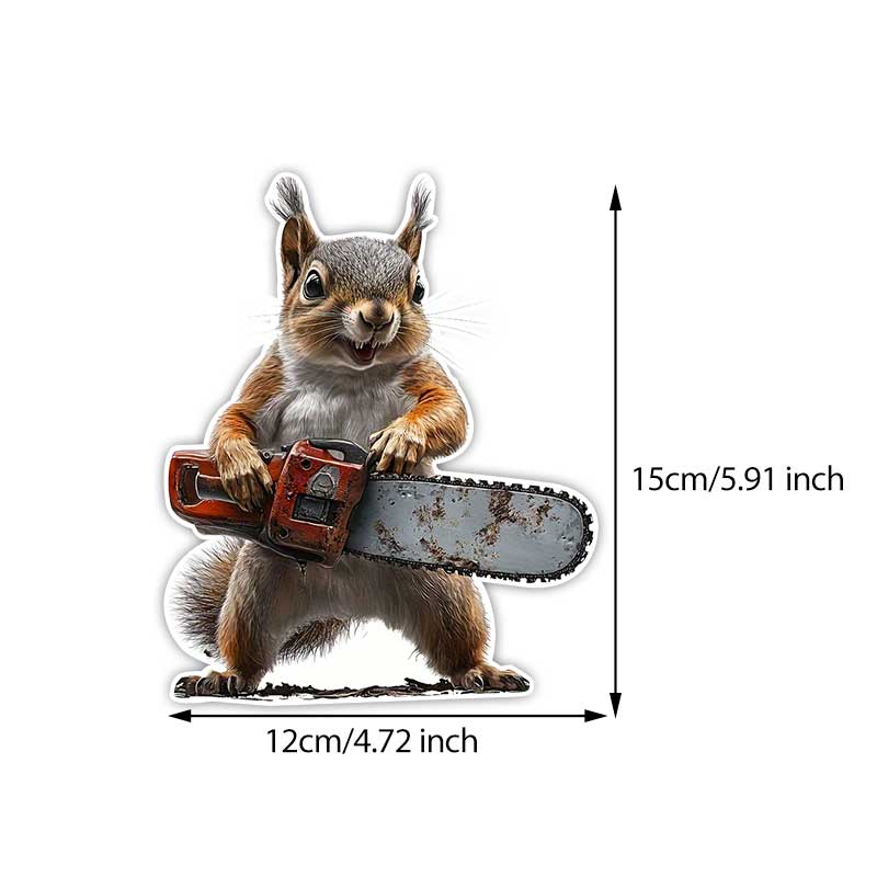 

Squirrel With Chainsaw Car Sticker Vinyl Decal Waterproof Rear Window Motorcycle Camper Bumper Truck Laptop Decoration TM319 A-15cm Longest Side