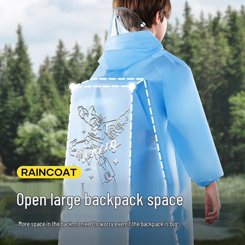 Kids' Waterproof TPU Raincoat with Backpack Slot