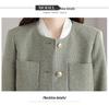 Women's French Style Round Neck Wool Tweed Jacket