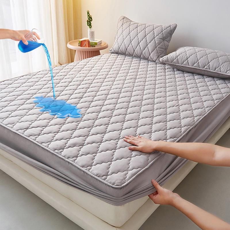 Water Wash Cotton Quilted Waterproof Bedspread Mattress Protector Non Slip Urine Pad Dustproof Bed Cover 3 Piece Set