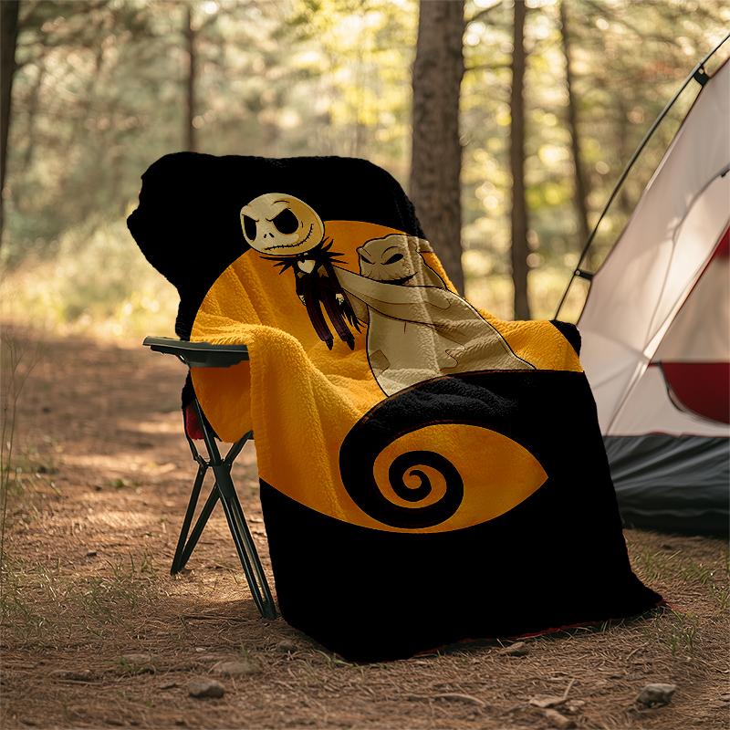 The Nightmare Before Christmas Theme Printed Blanket - Perfect for Couch, Bed, Travel & Outdoor Use | Machine Washable, Cozy & Durable.