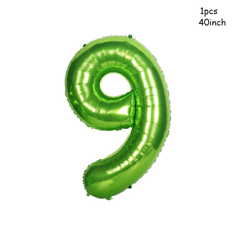 32/40inch Dark Green number balloons Foil Balloon Jungle Safari Birthday Balloon Party Baloon 0 1 2 3 4 5 6 7 8 9 globos Balls