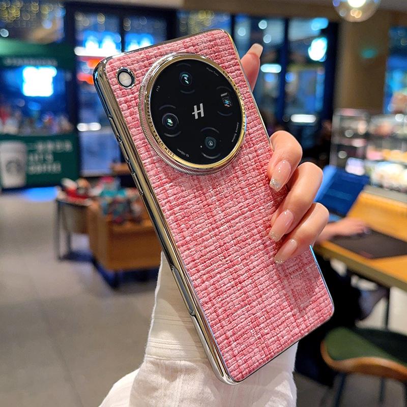 For Oppo Find X8 X8s Pro Plus Ultra Case Weave Woven Fabric Raised Metal Frame Camera Lens Protection Plating Cover Braided