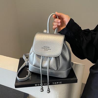 Jednobarevný PU kůže Módní Dámský Malý Batoh Nová Značka Kosmetické Tašky Cestovní Kosmetické Úložné Tašky Dívčí Roztomilý Mini Batoh