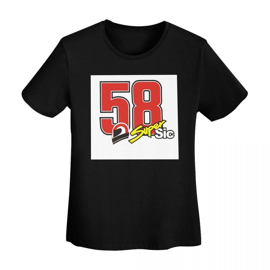 Marco Simoncelli 58 Super Sic Maglietta Donna Manica Corta T-shirt Girocollo Abbigliamento Cotone Estate Magliette Streetwear