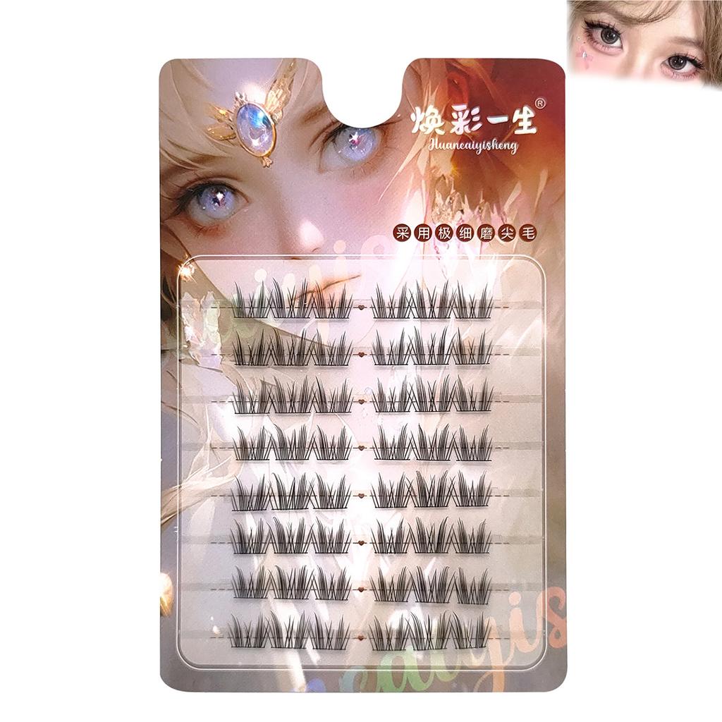 Dense Look Clear Up Lashes Clusters Enlarge Your Eyes Elongated Eye Tail Fake Lashes Ideal for Cosplay and Costume Parties
