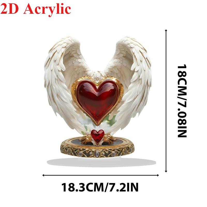 Exquisite Acrylic 2D Angel Home Ornament Office Desktop Living Room Decors Perfect Christmas New Year Gift for Friends