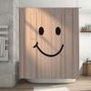 Cute Smile Face Design Shower Curtain For Bathroom - Waterproof And Durable With Easy Installation For Stylish Home Upgrade