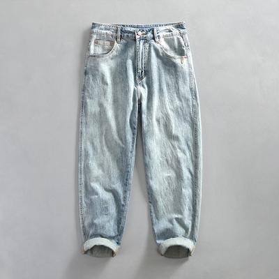 Herren Vintage Washed Jeans Jugend Vier Jahreszeiten In der Taille Micro-Stretch Hosen