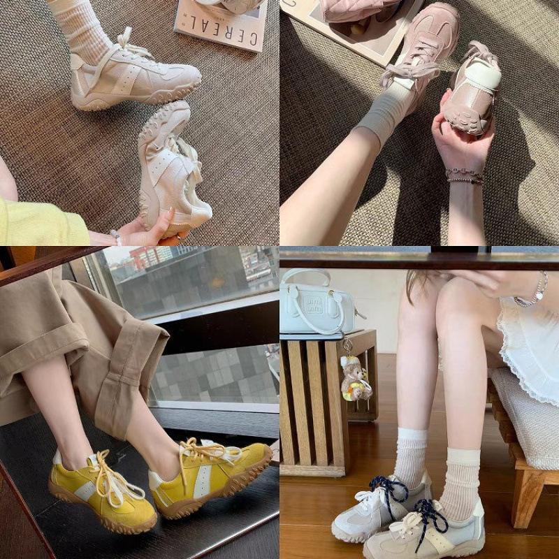 

Small size height increase ballet style female dad shoes platform leather casual sports shoes white shoes 40