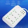 T24 2m 3000W 6 Plugs + PD + 4-USB Ports Multifunctional Flame-Retardant Socket With Switch