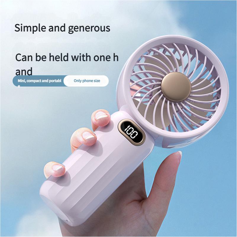 Xiaomi MEET SUN Rechargeable Handheld Fan, 100-speed Digital Display, Built-in Phone Stand. Ideal for Desk Makeup, Office Use and Outdo
