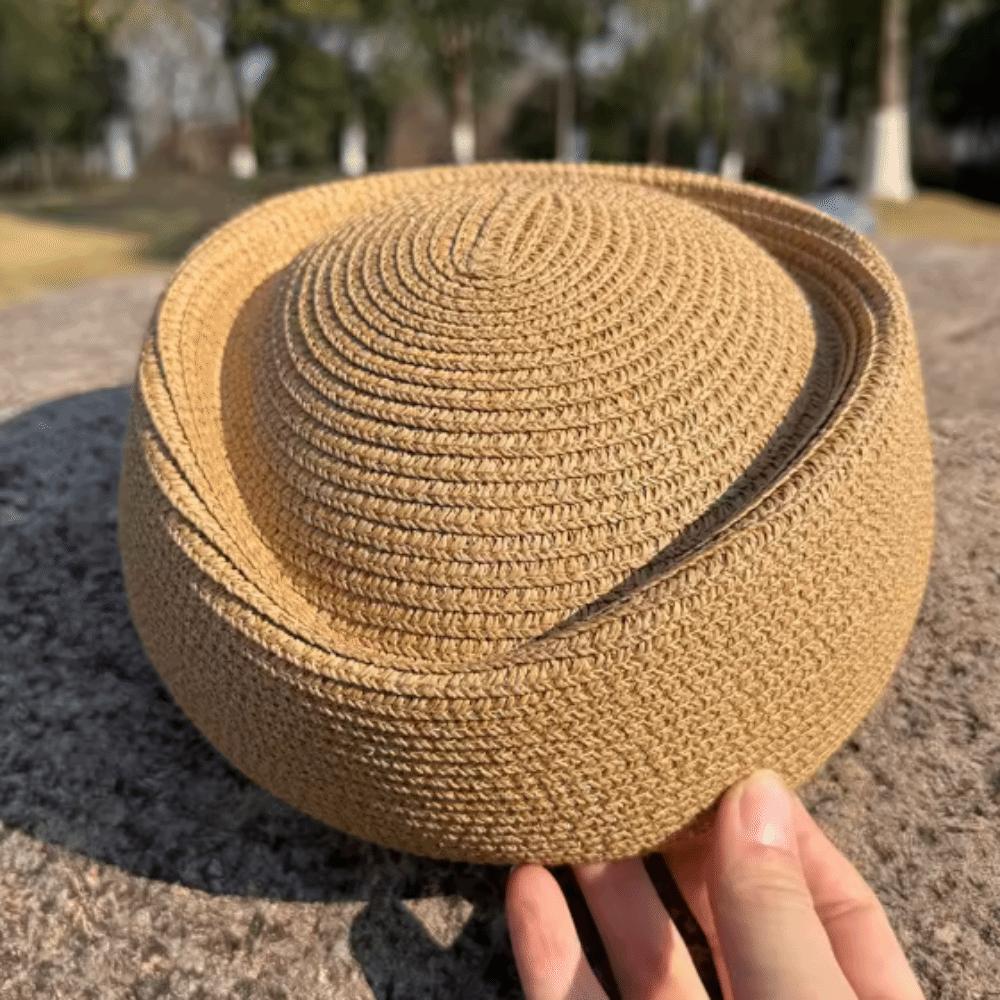 Elegant Flight Attendant Hat Teardrop Vintage Sun Hat Fashion Straw Beret Hat  Cocktail Event