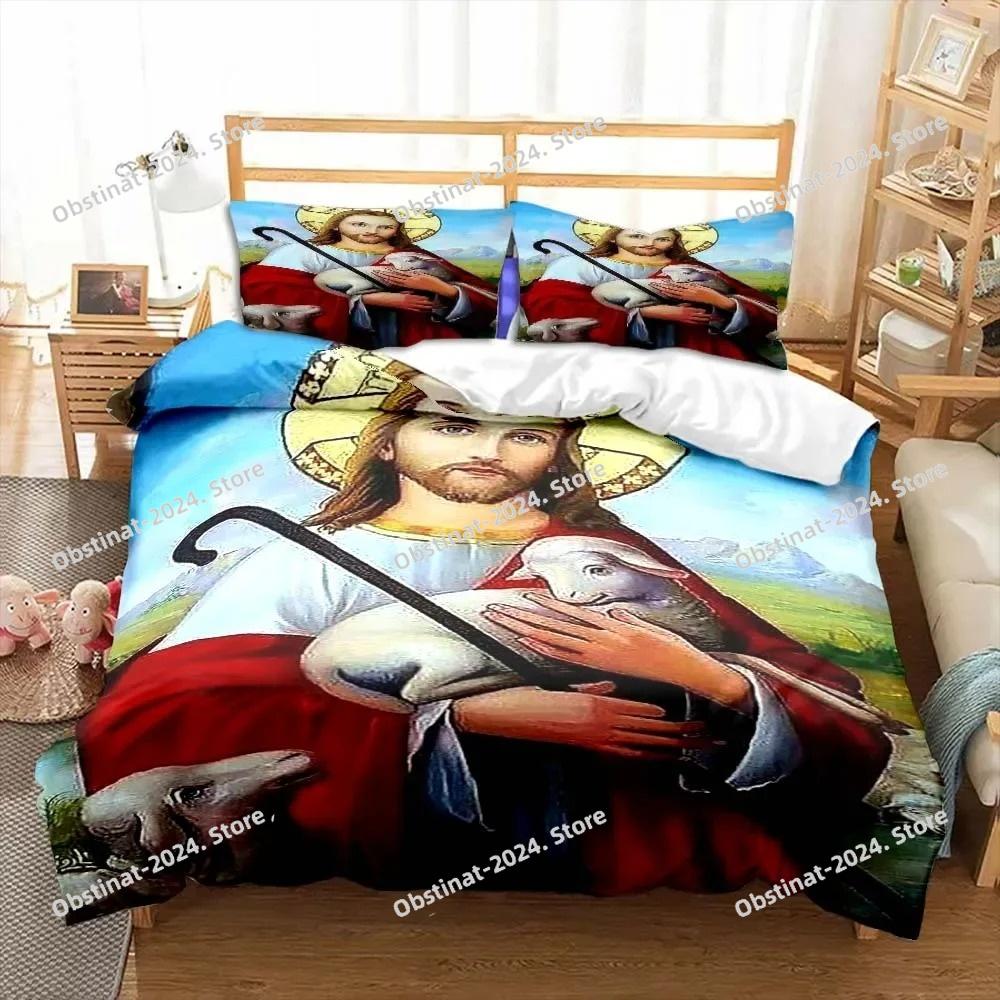 Jesus Virgin Mary Bedding Set Bedroom Twin Bedding Set Comforter Kids Adults Bed Duvet Cover Double King Comforter Home Decor