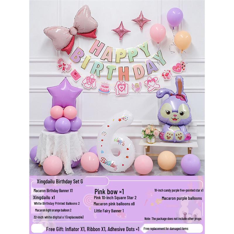 Stellalou Birthday Party Cartoon Backdrop: Anime Decoration & Balloons for Children s First Birthday