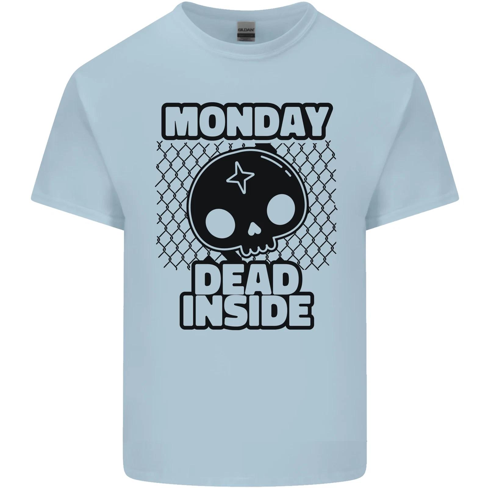Monday Dead Inside Skull Work Kids T-Shirt Childrens XL