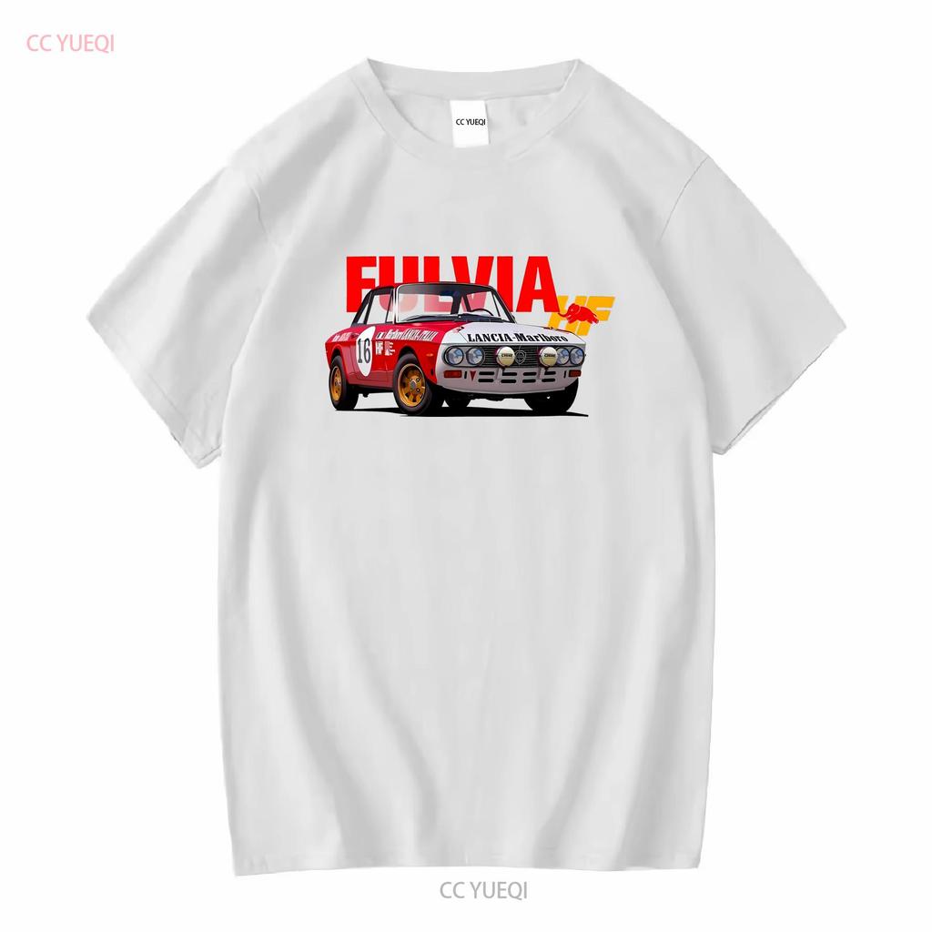 T Shirt Lancia Fulvia Hf Long or Short Sleeves Vintage Washed Homme Comfortable Streetwear Stretched Top For Everyday Wear