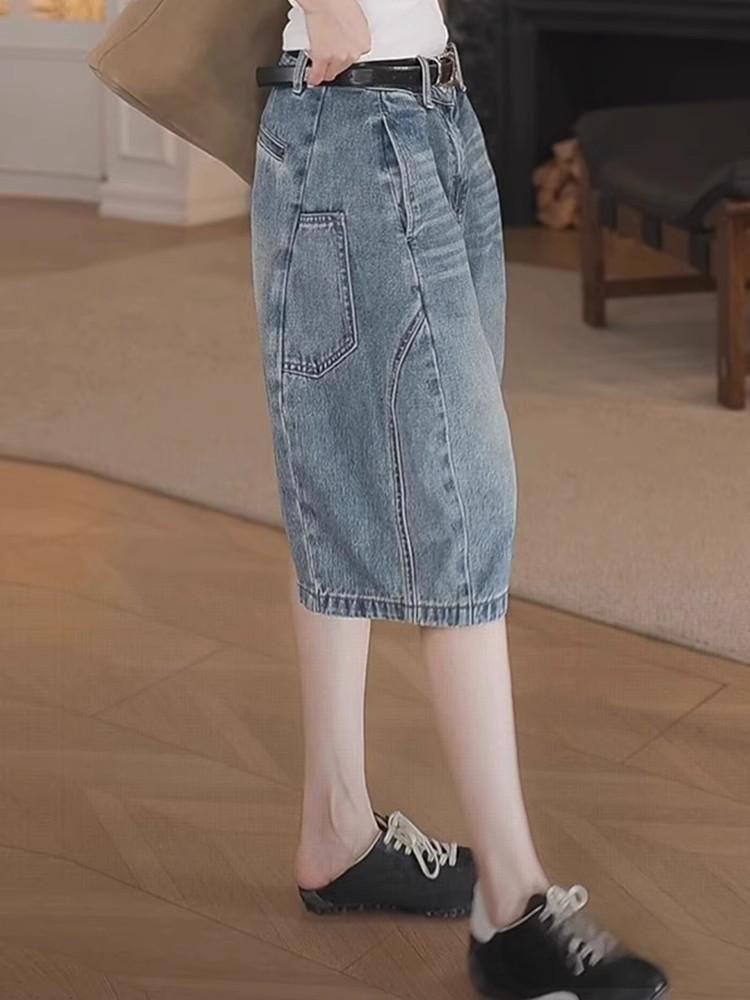 2025 Plus Size High Waist Denim Shorts - Slimming, Loose Fit, Wide-Leg, Casual Summer Wear for Women