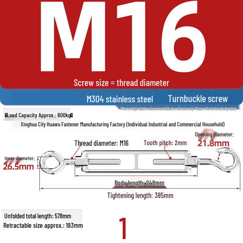 Stainless Steel Eye Bolt Turnbuckle M3-M24 (304/316), Open Body, Large Stock