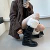 Tall Snow Boots Long Hair Autumn and Winter Warm Babes Pile Boots Retro Velvet Martin Boots Children 2025 Boots