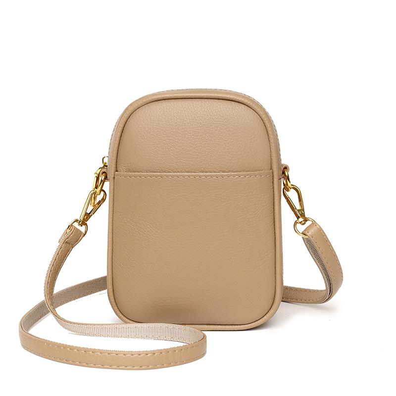 

Женская кожаная сумка из первого слоя коровьей кожи, сумка для мобильного телефона, новая модная простая сумка через плечо, маленькая сумка-мессенджер 2025 хаки